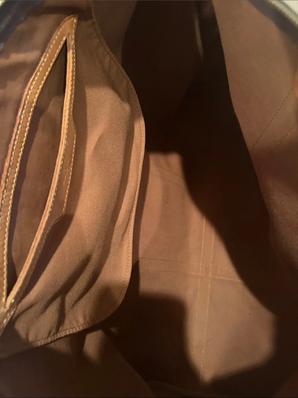 Louis Vuitton Brown Monogram Duffel with Tan Leather Straps
